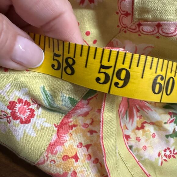 April Cornell Vintage Style Floral Lime Green Pink Tablecloth Rectangle 118 x 59 - Picture 5 of 8